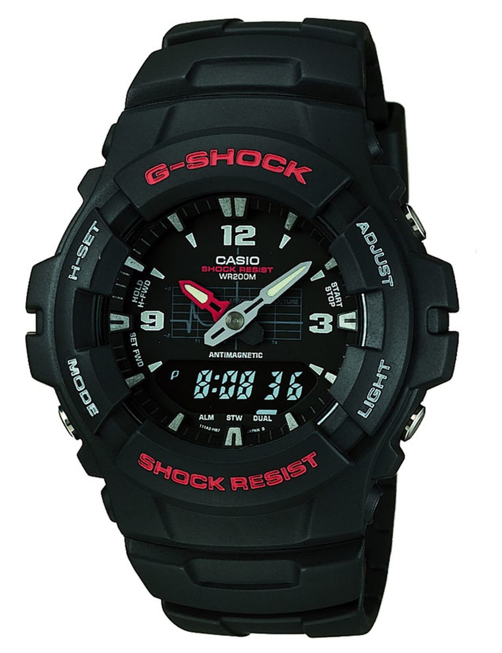 Casio mens g shock alarm chronograph watch hotsell