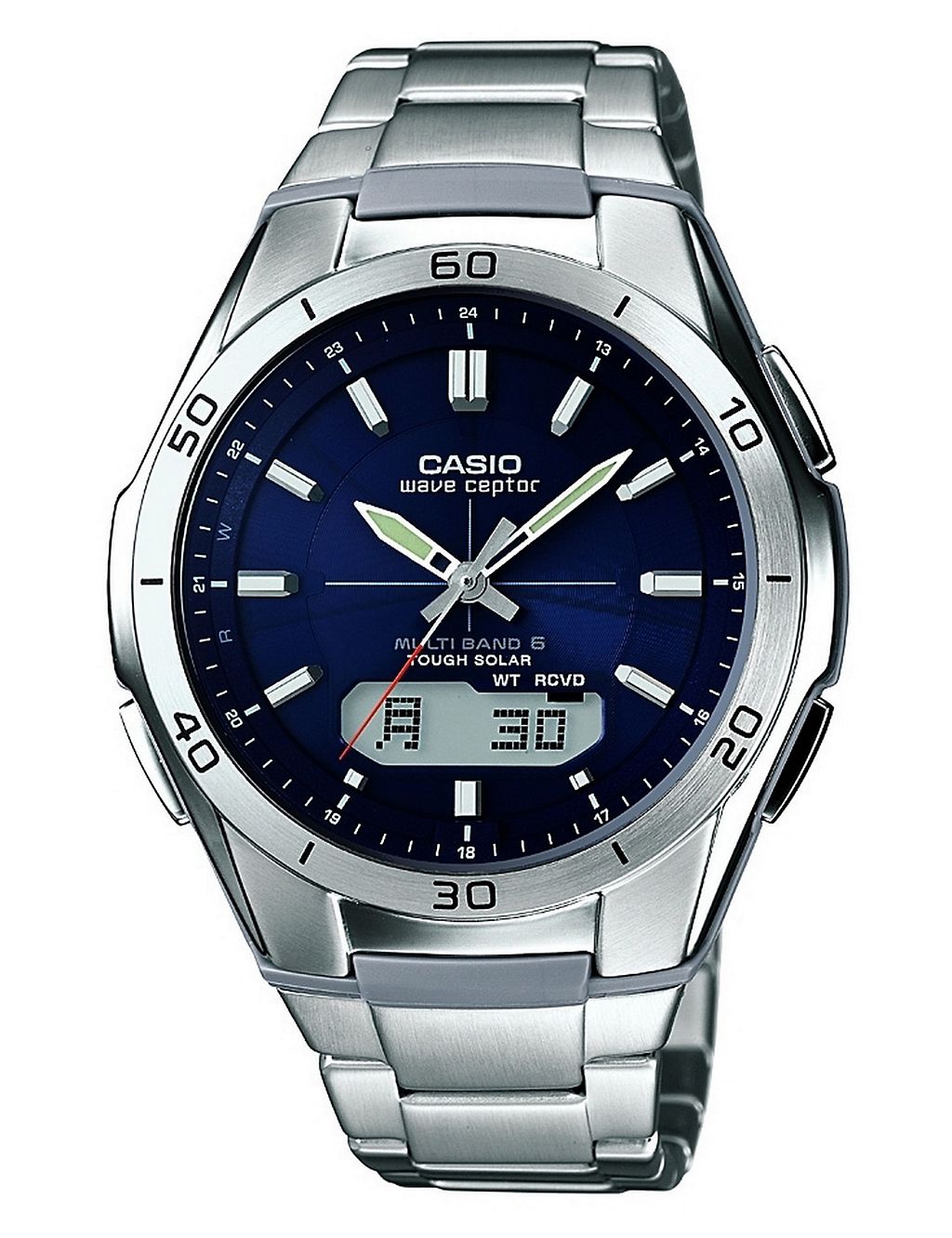 Casio Waveceptor Classic Combination Solar Silver Watch 3 of 3