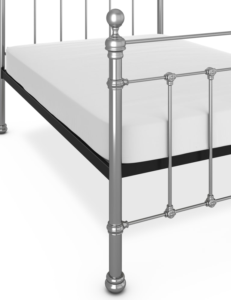 Pewter metal bed frame sale