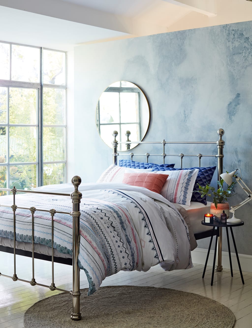 Pewter metal 2024 bed frame