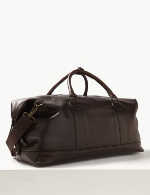 m&s leather holdall