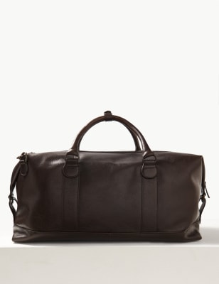 m&s leather holdall