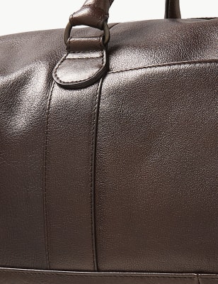 m&s leather holdall