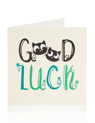 Cat Faces Good Luck Greetings Card | M&amp;S