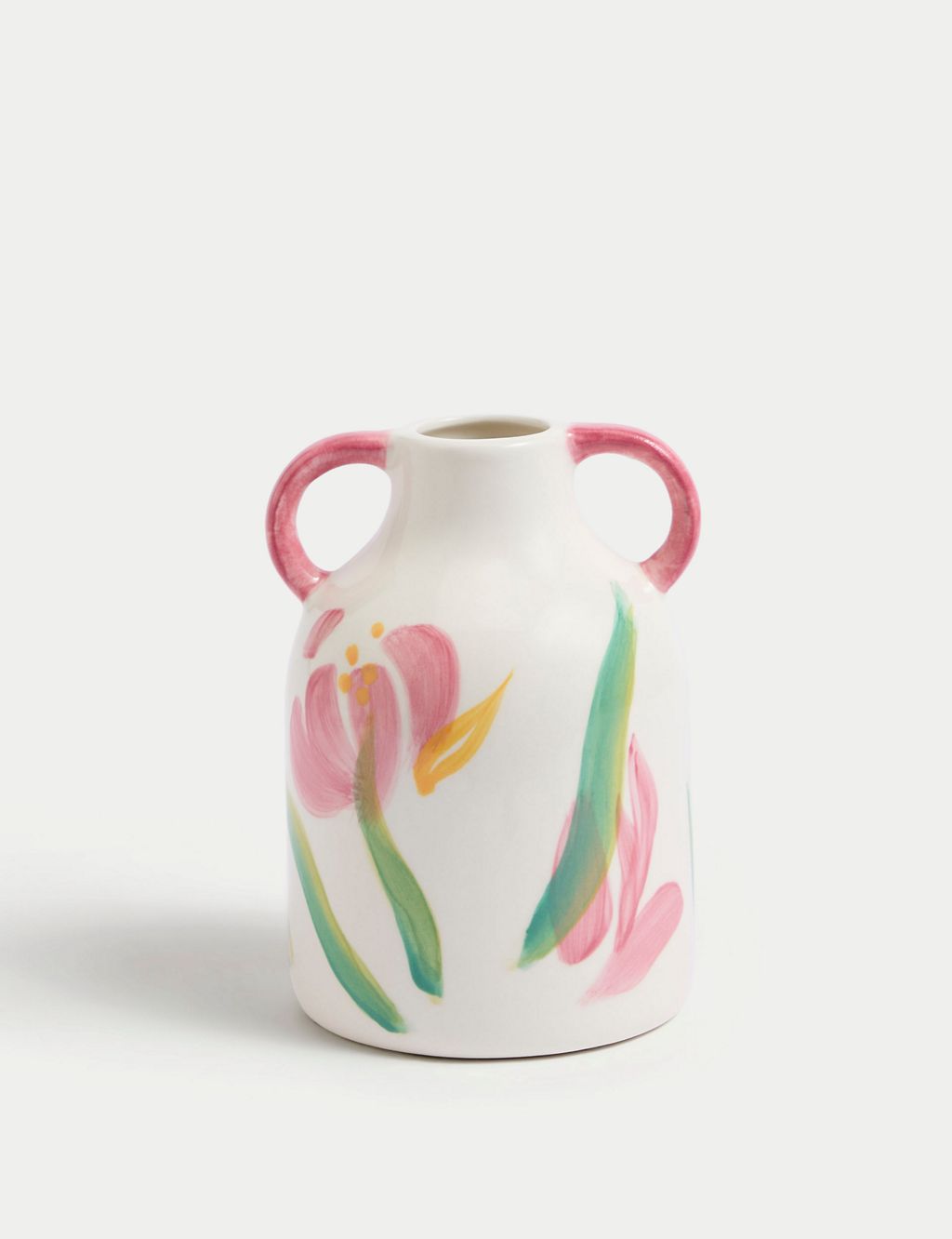 Ceramic Glazed Floral Vase 1 of 4