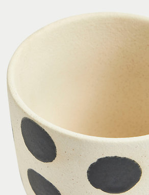 Ceramic Polka Dot Planter with Tray Image 2 of 3