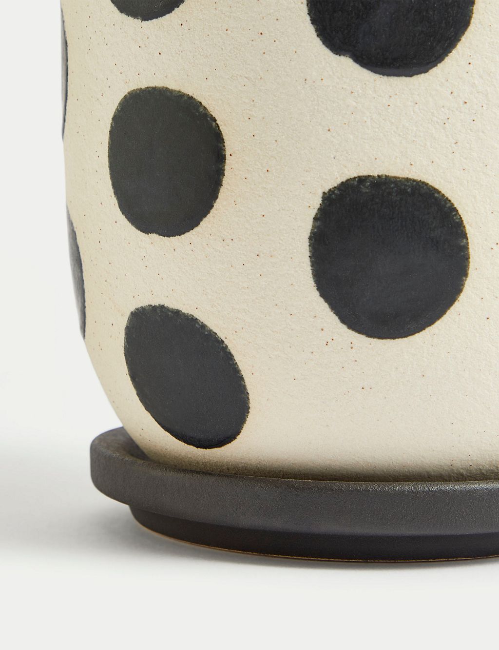 Ceramic Polka Dot Planter with Tray 2 of 3