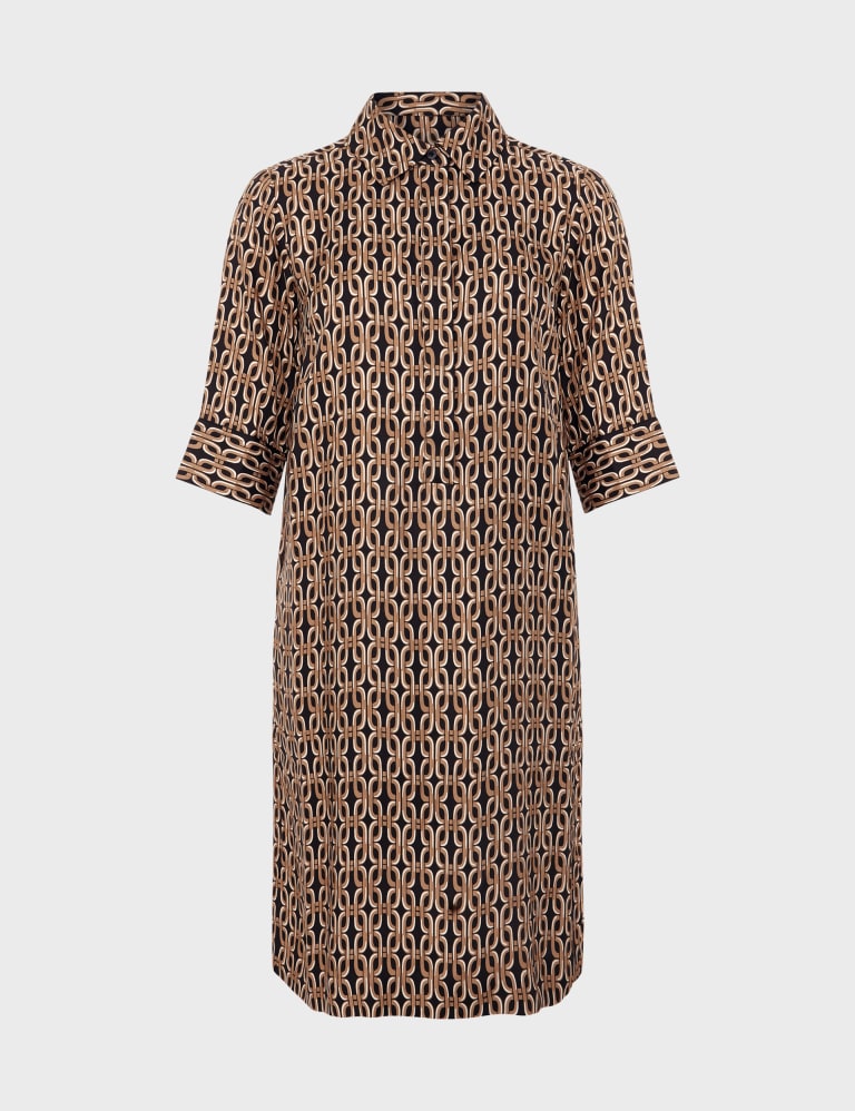 Chain Print Mini Shirt Dress