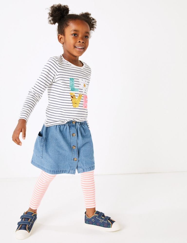 Chambray Button Up Skirt (2-7 Years) 1 of 5