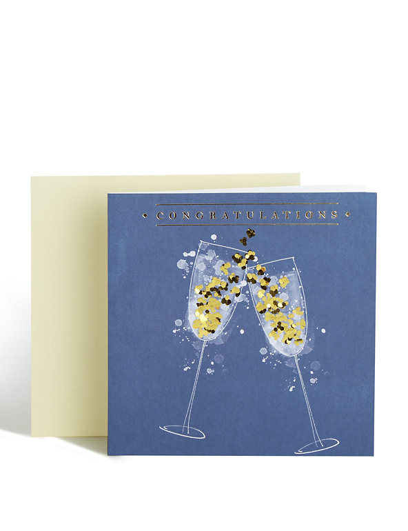 Champagne Flutes Congratulations Card Image 1 of 2