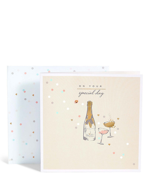 Champagne Wedding Card Image 1 of 2