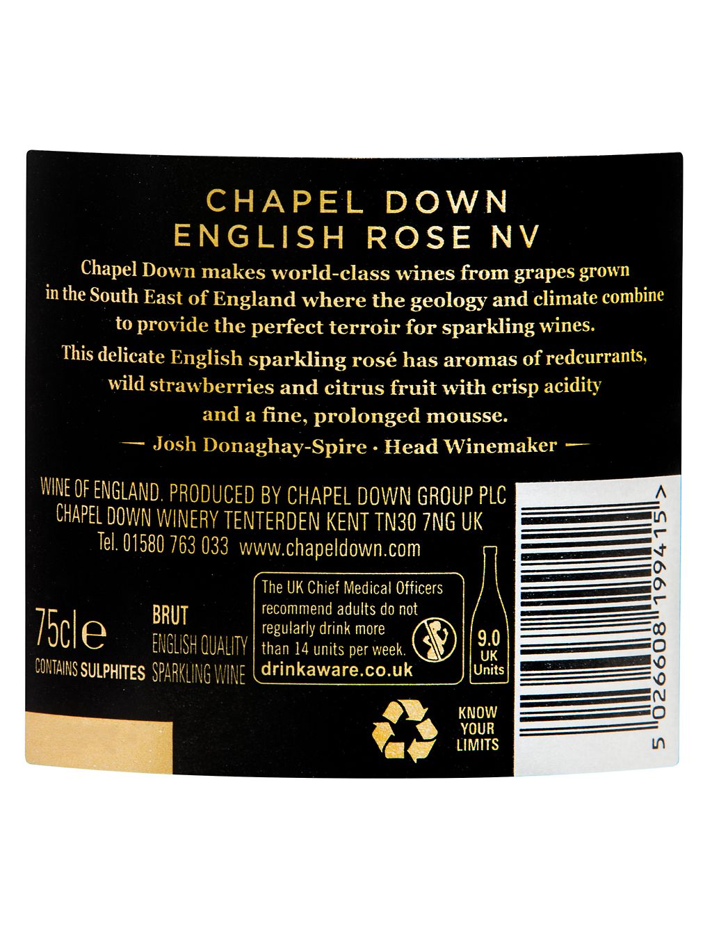 Chapel Down English Sparkling Rosé Brut - Case of 6 2 of 4