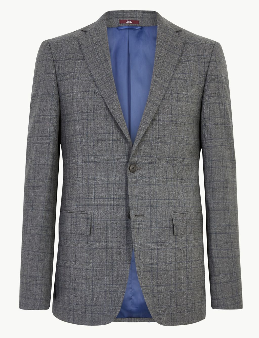 Charcoal Checked Pure Wool Jacket | M&S SARTORIAL | M&S