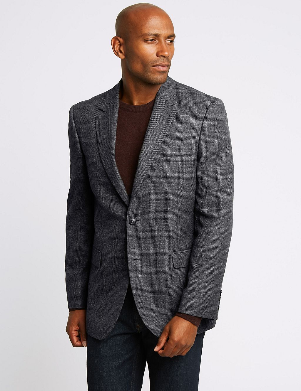 Charcoal Checked Regular Fit Jacket 2 of 7