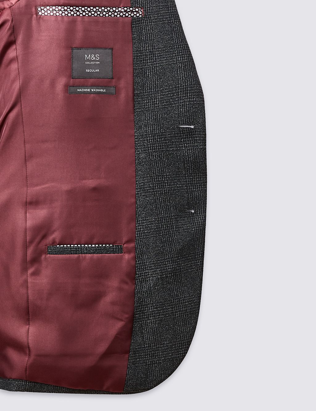 Charcoal Checked Regular Fit Jacket 4 of 7