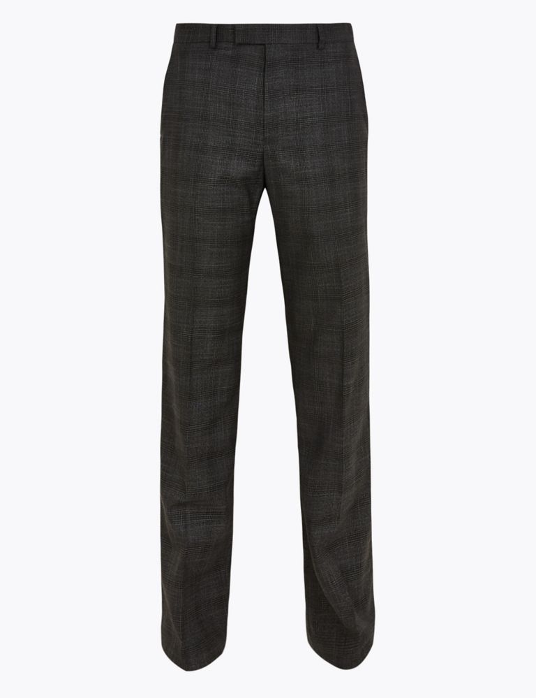 Charcoal Checked Regular Fit Trousers 1 of 1