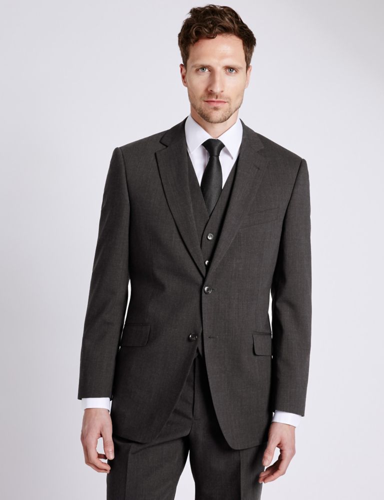 Charcoal Checked Slim Fit Jacket 3 of 7