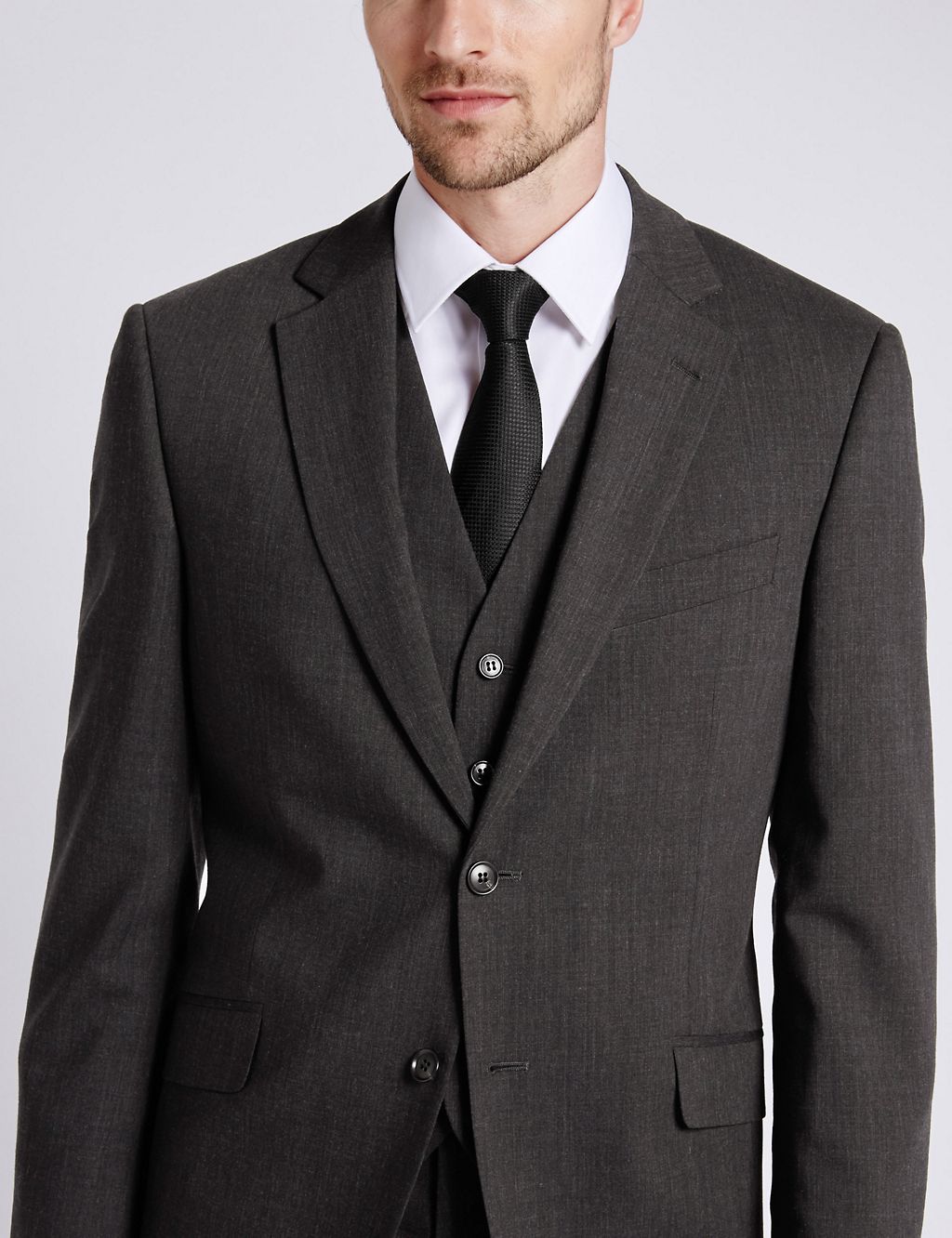 Charcoal Checked Slim Fit Jacket 7 of 7
