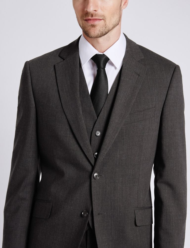Charcoal Checked Slim Fit Jacket 5 of 7