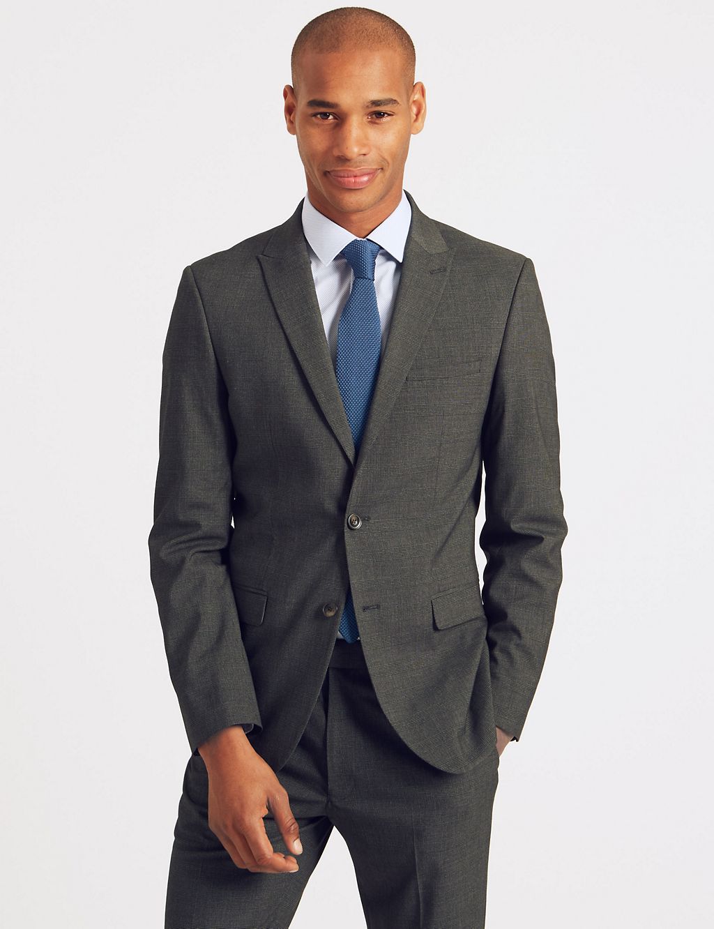 Charcoal Checked Slim Fit Jacket 6 of 7