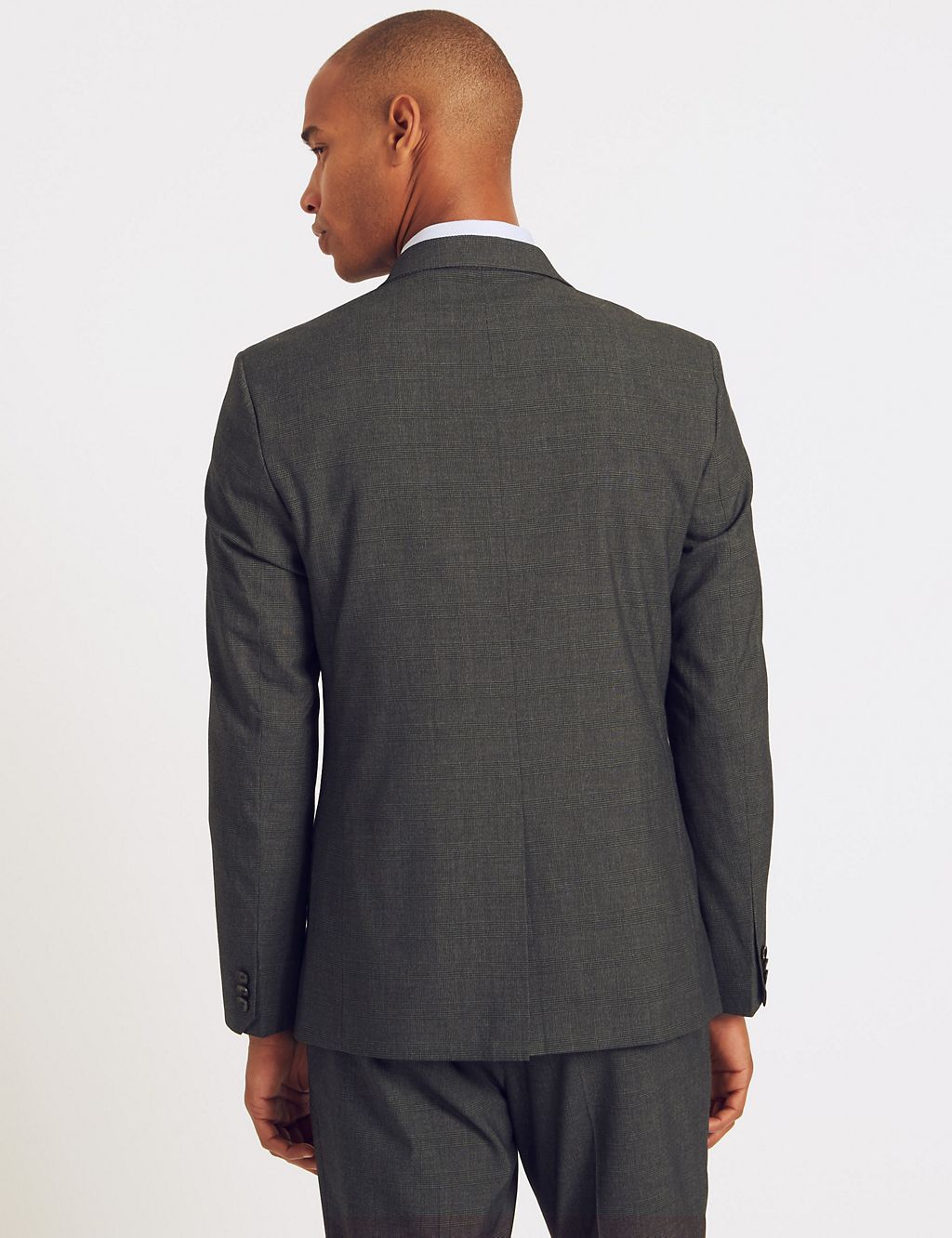 Charcoal Checked Slim Fit Jacket 7 of 7