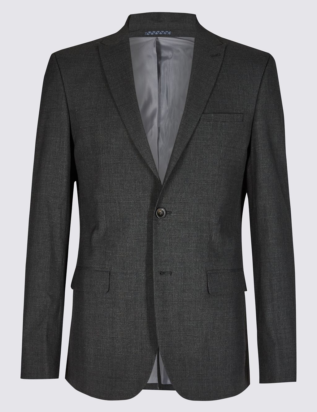 Charcoal Checked Slim Fit Jacket 1 of 7
