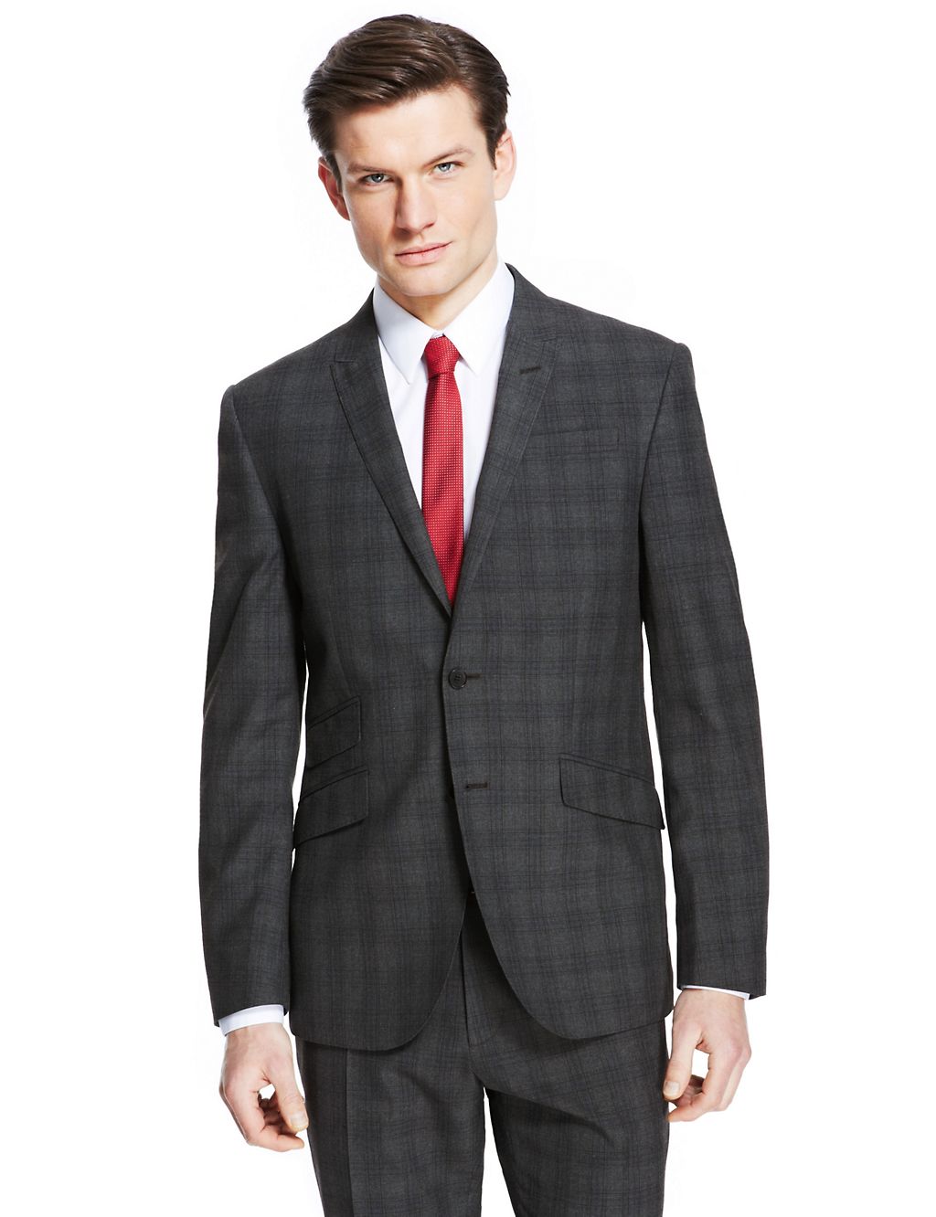 Charcoal Checked Superslim Fit Suit Jacket 2 of 8