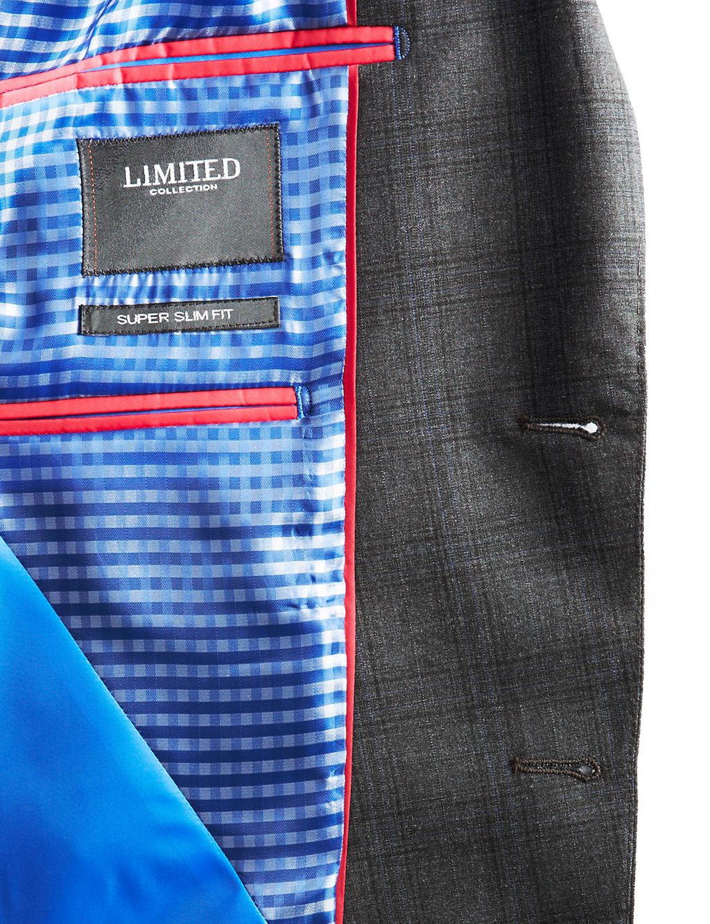 Charcoal Checked Superslim Fit Suit Jacket 6 of 8