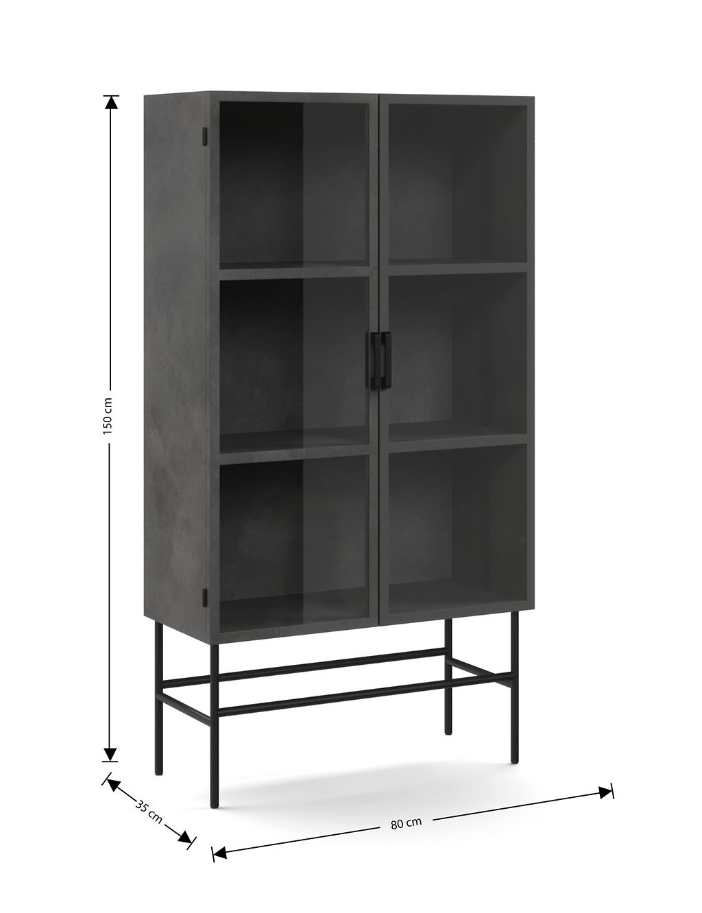 Charcoal Display Cabinet 4 of 8