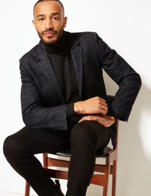 Charcoal on sale herringbone blazer