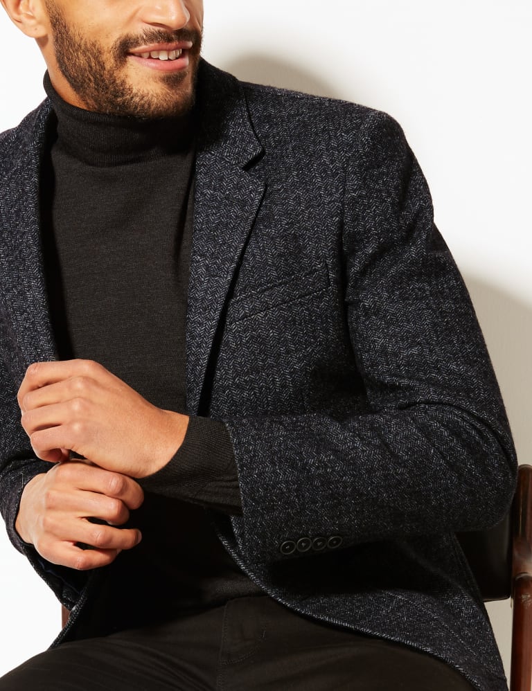 Charcoal herringbone coat top