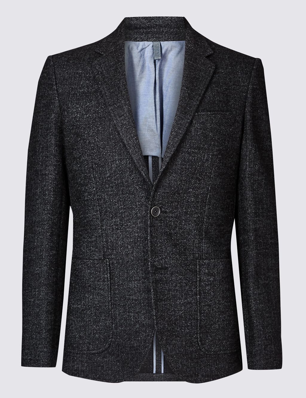 Charcoal Herringbone Tailored Fit Jacket 1 of 7