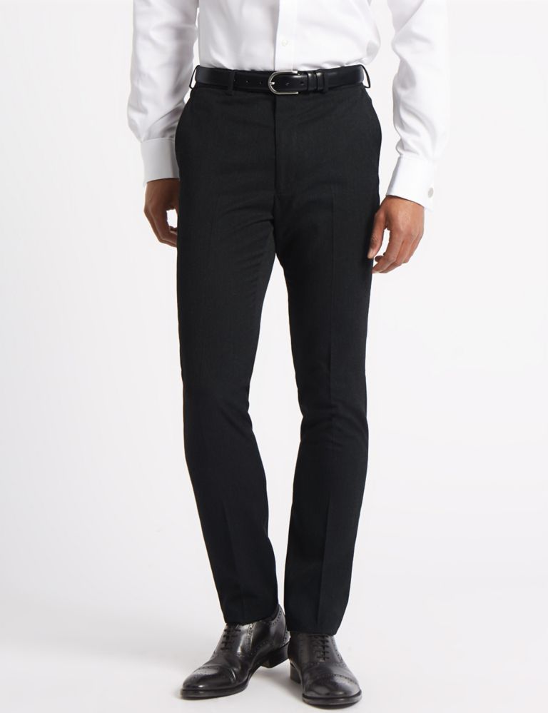 Charcoal Modern Slim Fit Trousers 1 of 5