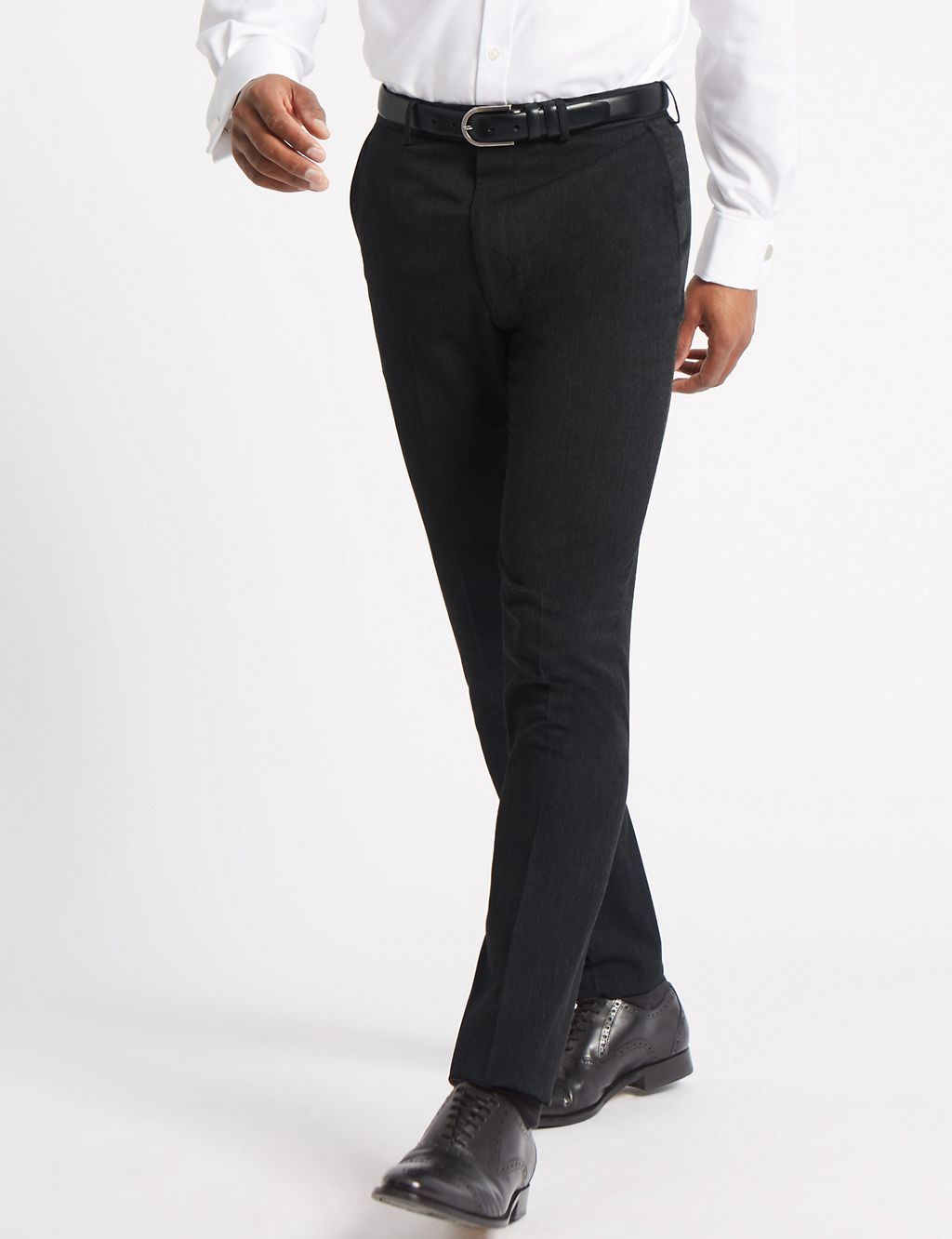 Charcoal Modern Slim Fit Trousers 2 of 5
