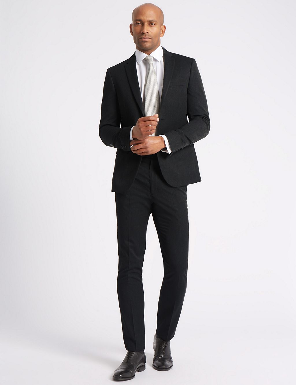 Charcoal Modern Slim Fit Trousers 5 of 5