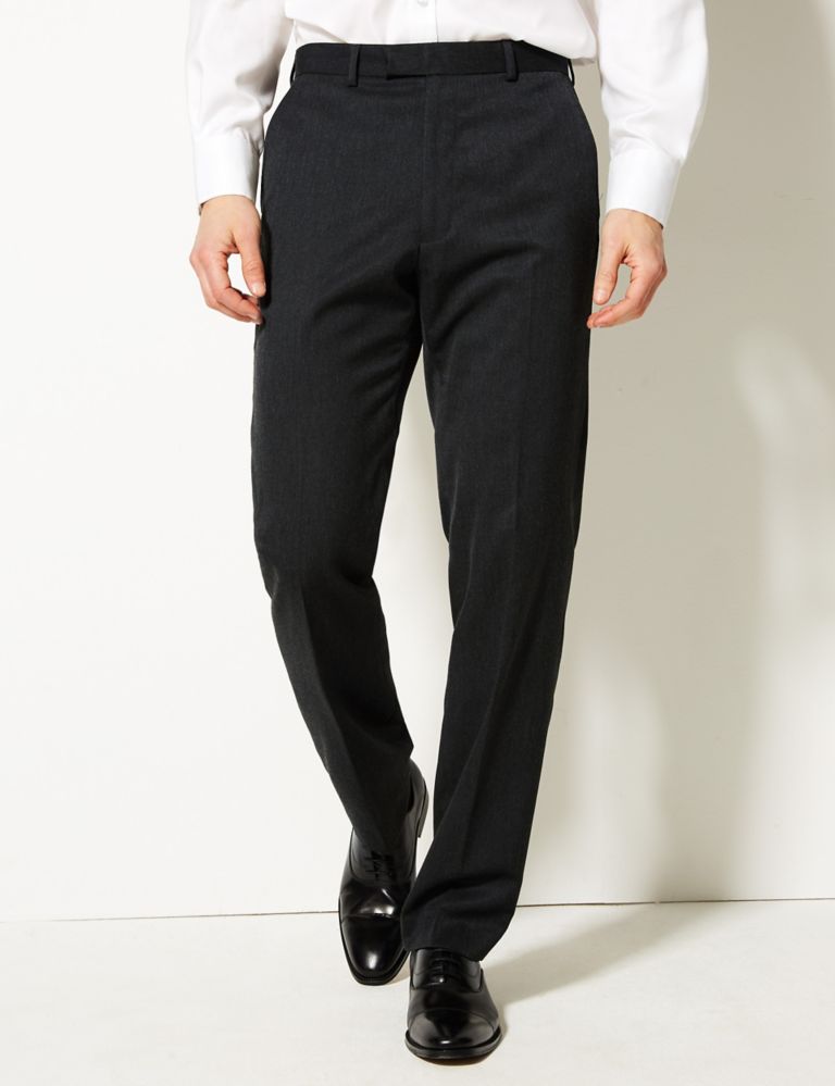 Charcoal Regular Fit Trousers 3 of 5