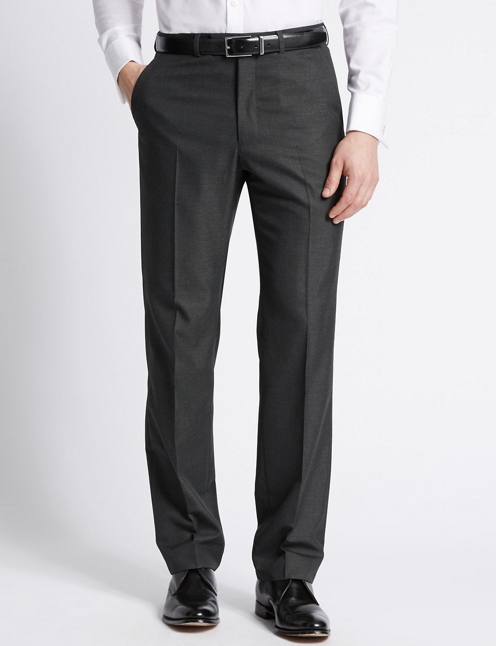 Charcoal Regular Fit Trousers 3 of 5