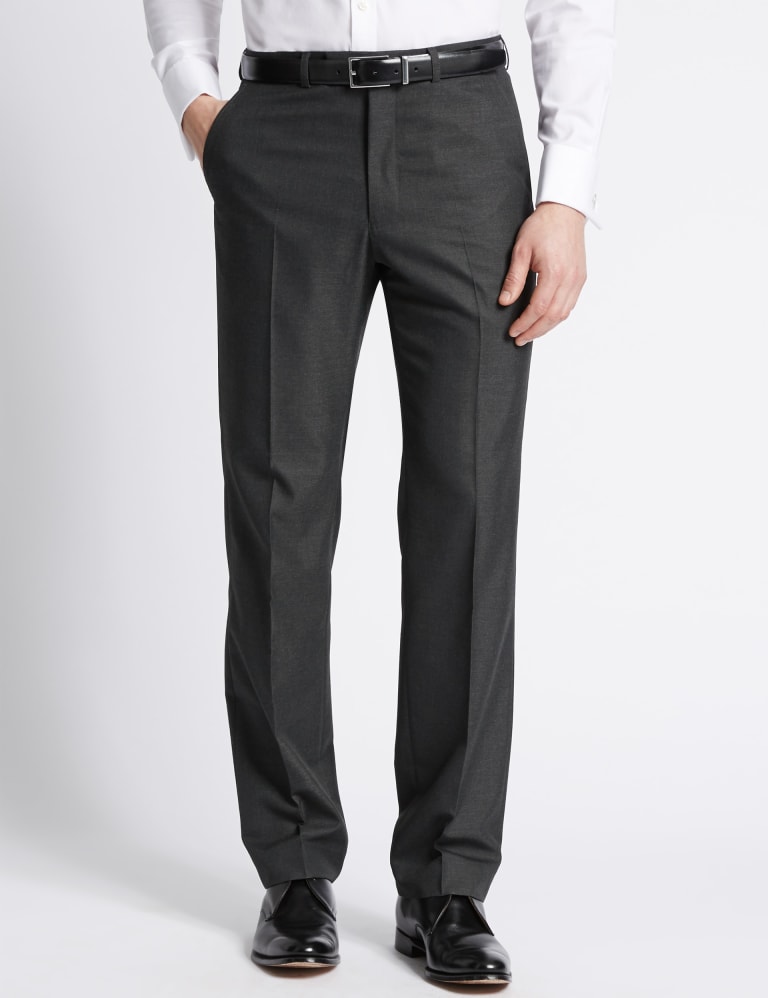 Charcoal Regular Fit Trousers | M&S Collection | M&S