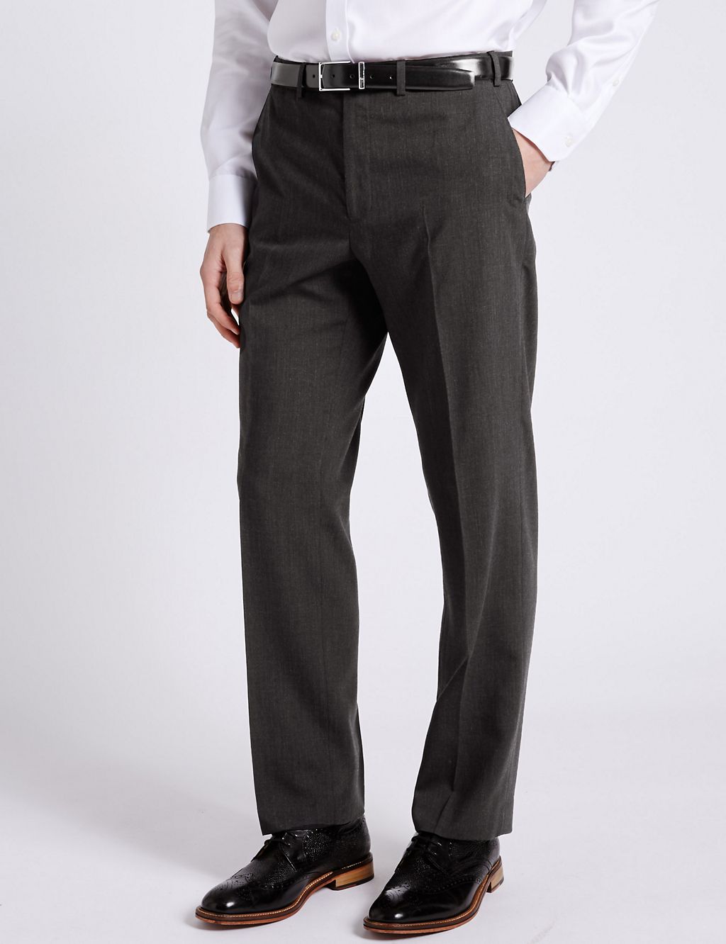 Charcoal Regular Fit Trousers 3 of 4