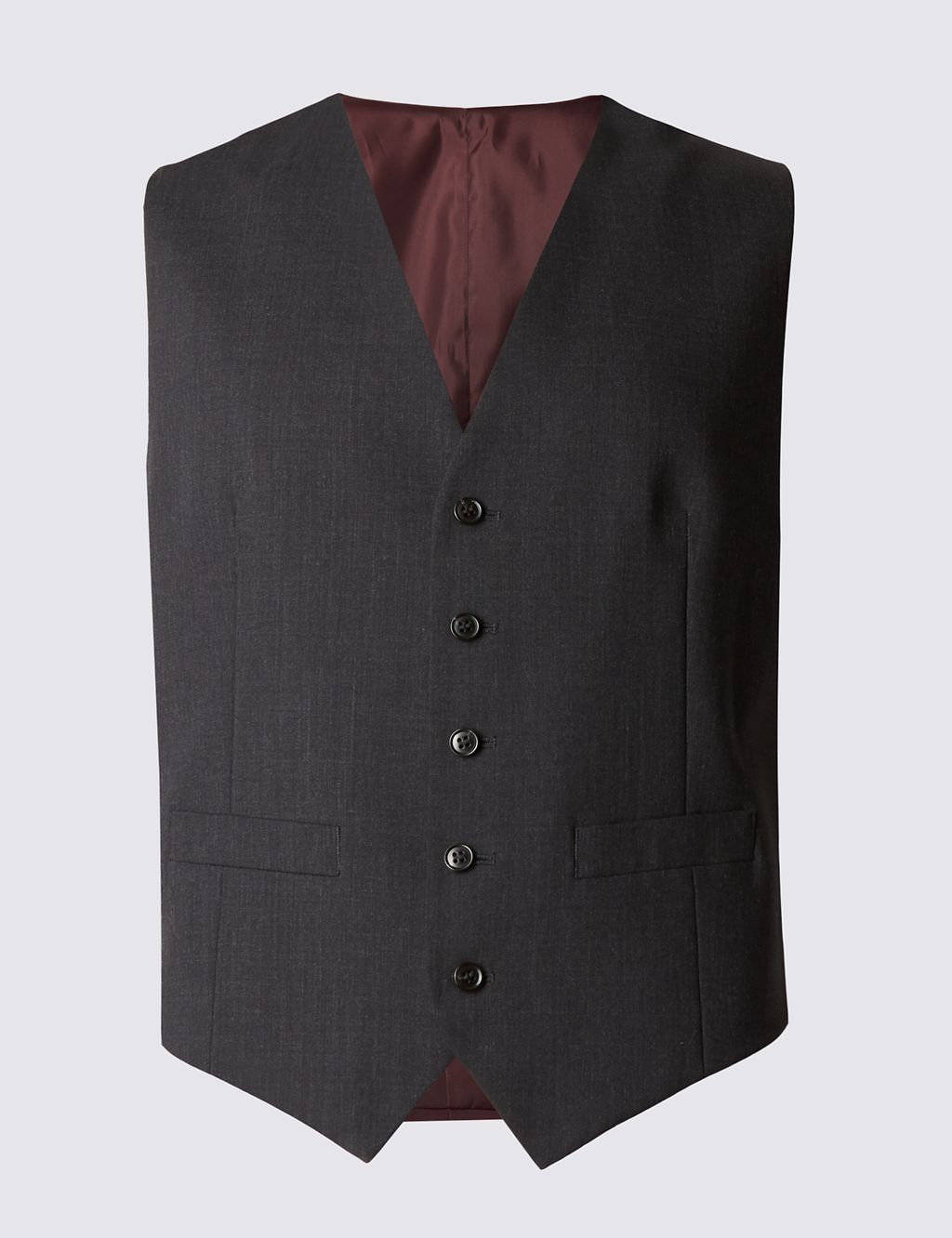 Charcoal Regular Fit Waistcoat 1 of 4