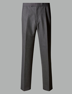 Charcoal Regular Fit Wool Blend Trousers Image 2 of 5