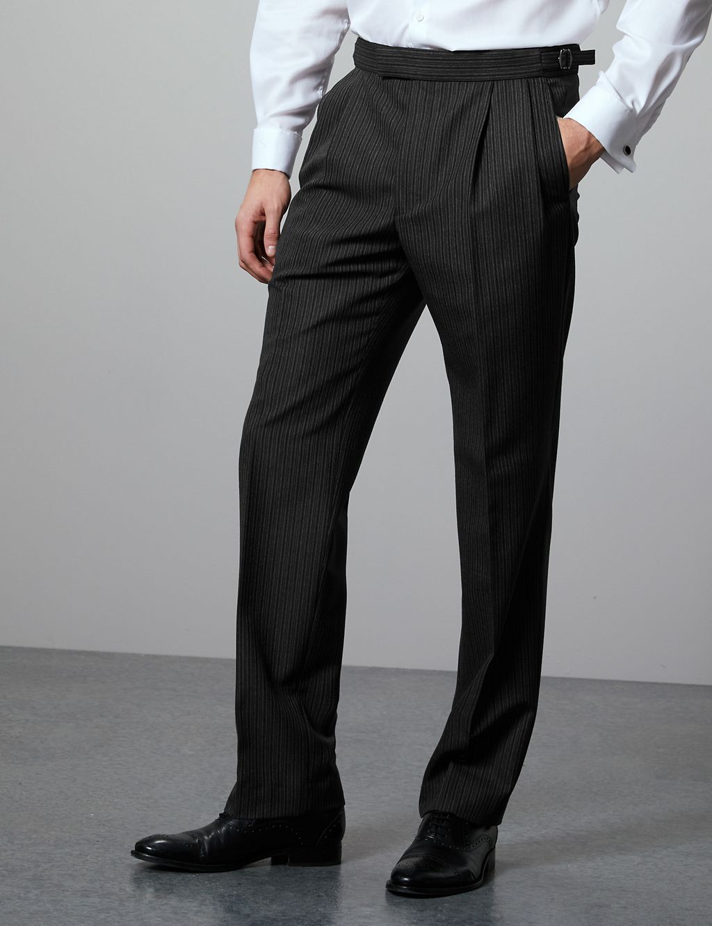 Charcoal Regular Fit Wool Blend Trousers 2 of 5