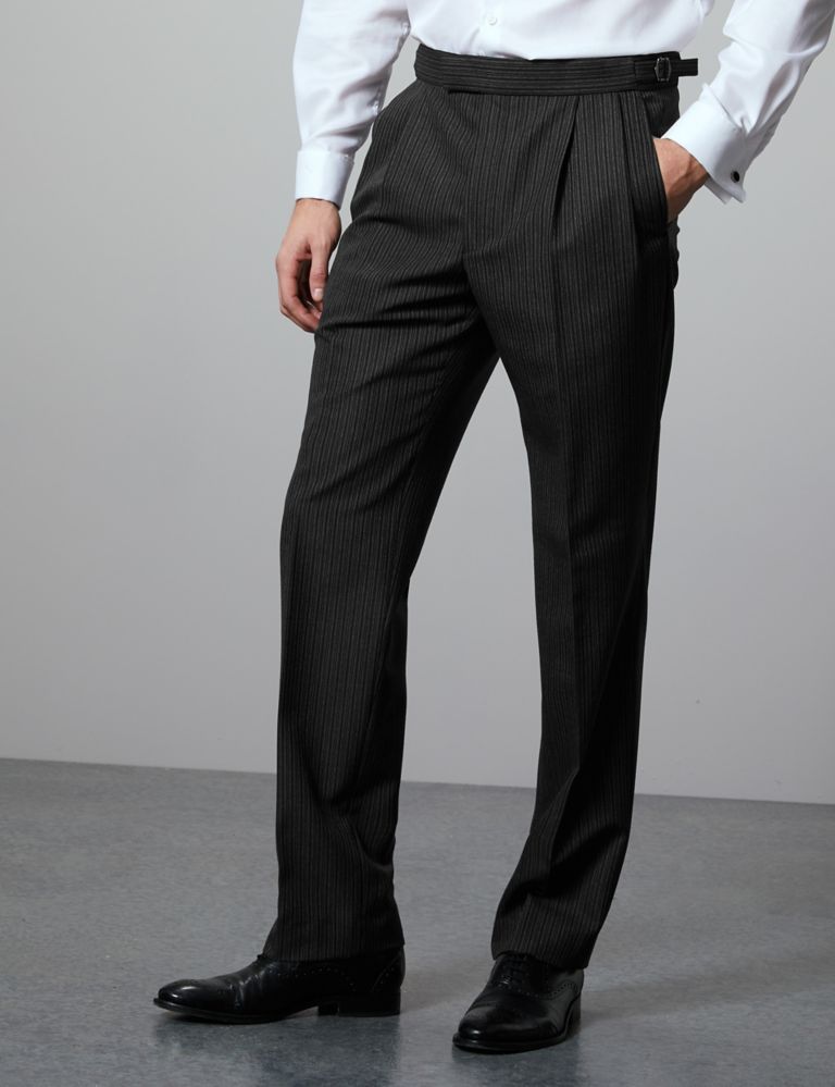Charcoal Regular Fit Wool Blend Trousers 3 of 5
