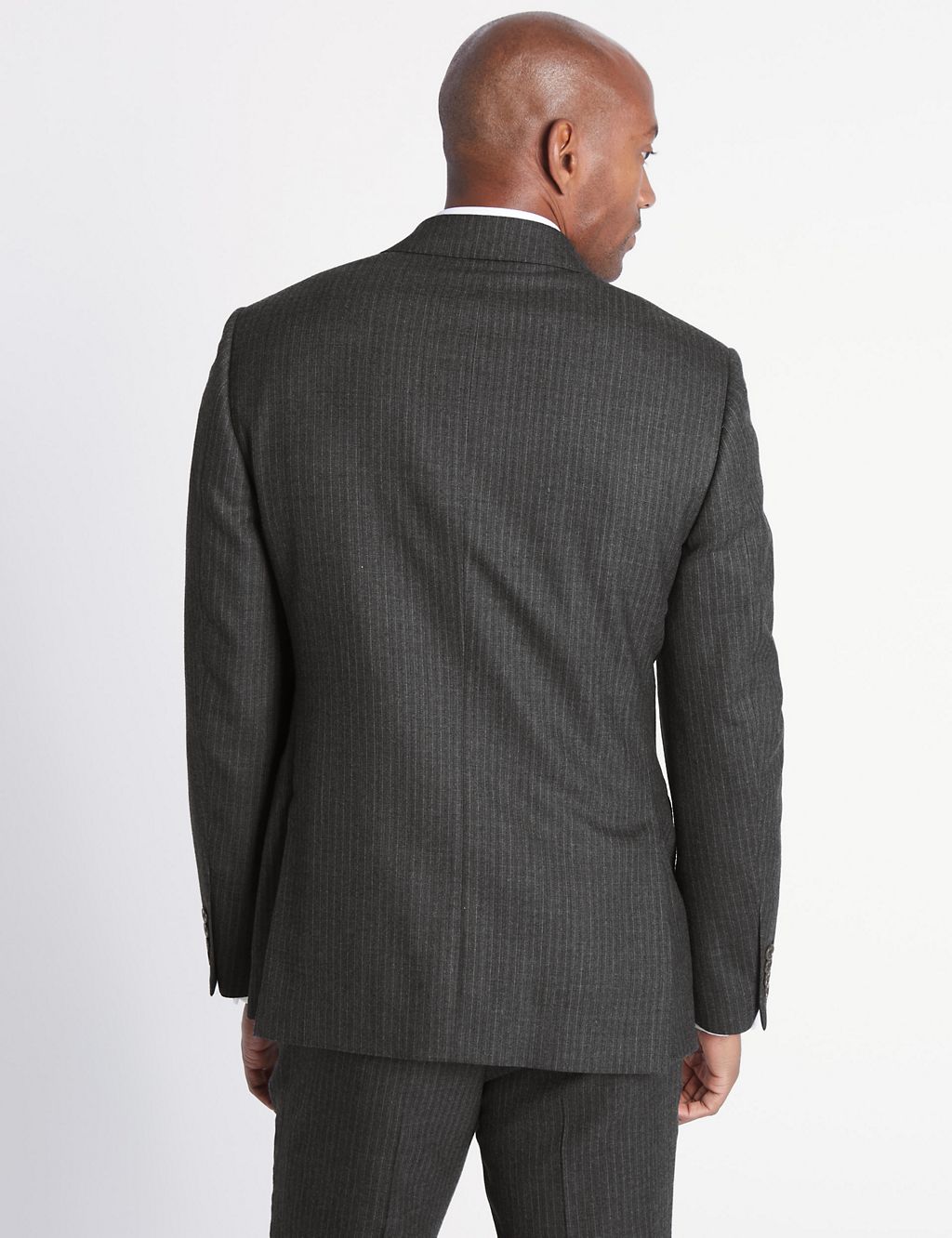 Charcoal Striped Tailored Fit Wool Jacket 8 of 8