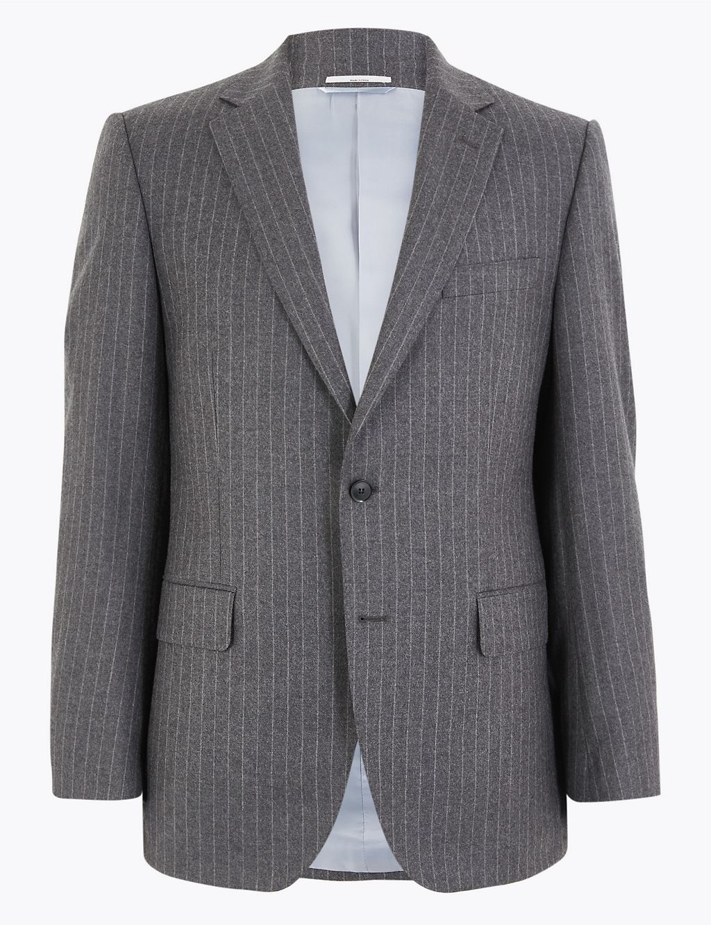 Charcoal Striped Tailored Fit Wool Jacket 1 of 8