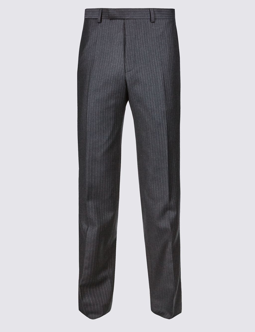Charcoal Striped Tailored Fit Wool Trousers 1 of 4