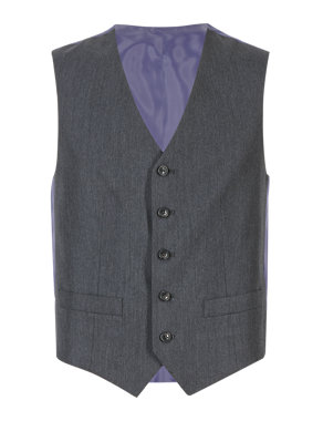 Charcoal Superslim 5 Button Waistcoat Image 2 of 5