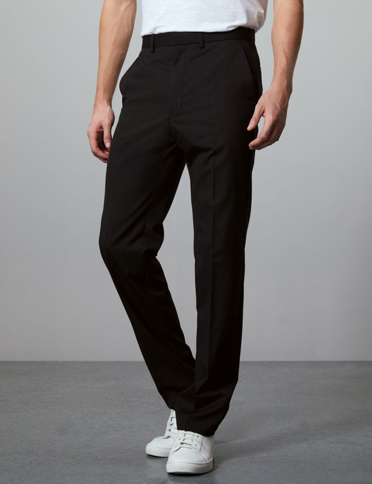 Charcoal Tailored Fit Italian Wool Trousers 3 of 5