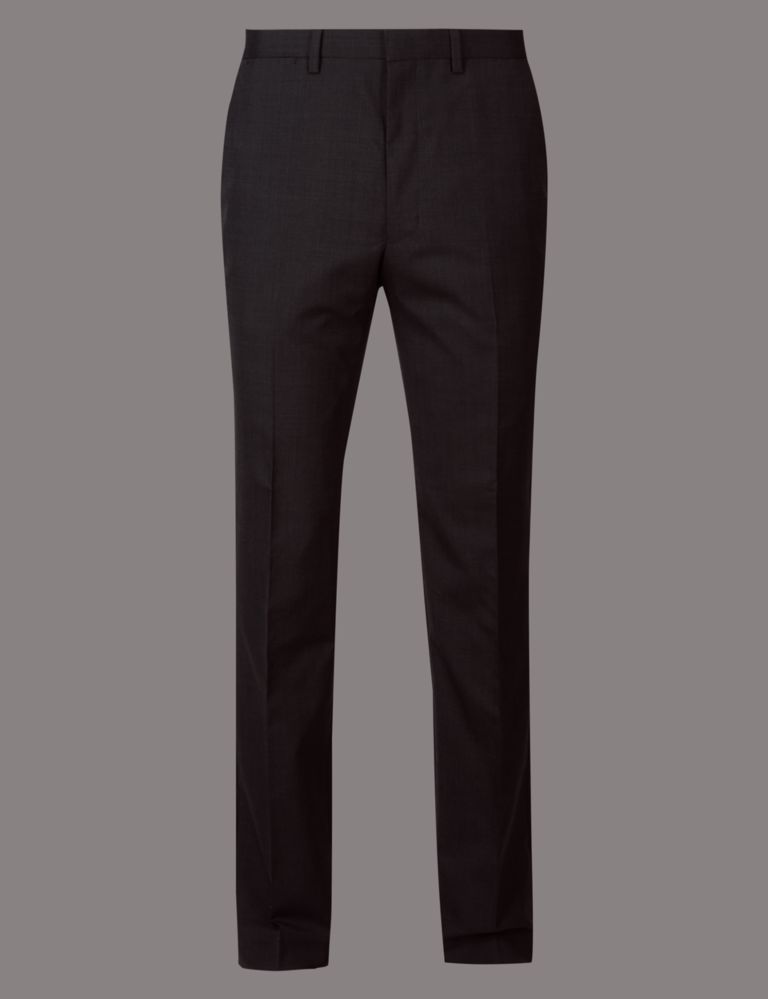 Charcoal Tailored Fit Italian Wool Trousers 2 of 5