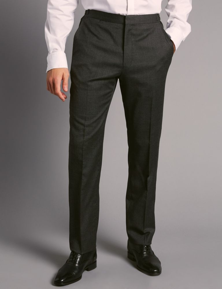 Charcoal Tailored Fit Italian Wool Trousers 1 of 5